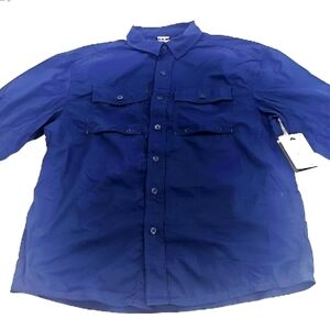 Ozark Trail Men's and Big Men's Upstream Shirt with Long Sleeves, UPF 50+